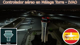 Simulador de control aéreo  Torre de control Málaga  IVAO España [upl. by Sinnard]