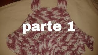 PARTE 1 DE 2 VESTIDO DE PICOS A CROCHET PARA NIÑA CANESÚ  Labores Angélika [upl. by Suiramaj563]