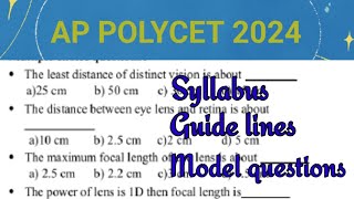 AP polycet 2024 guidelinessyllabusphysical science practice bits [upl. by Reisfield]