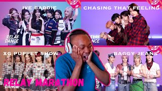 Relay Dance Marathon With IVE TXT XG and NCT U reaction  BReaction [upl. by Akerahs]