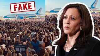 Harris Campaign caught faking crowd size with AI [upl. by Sylvie]