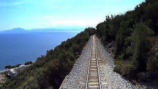 Drivers View Pelion Mountain Train Milies  Ano Lechonia Greece  395 [upl. by Cloe3]