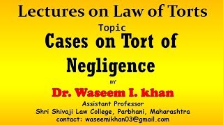 Tort of Negligence  Tort of Negligence Cases  Tort of negligence problem question [upl. by Goraud]