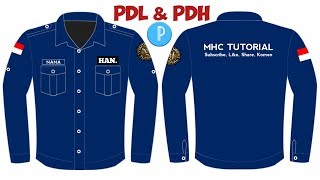 Cara Desain Baju Pdh dan Pdl di Hp Android belakang TutorialPixellab [upl. by Nomzzaj]