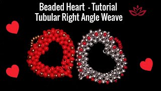 Beaded Heart Pendant  Right Angle Weave  St Valentines Day Tutorial [upl. by Nahpets]