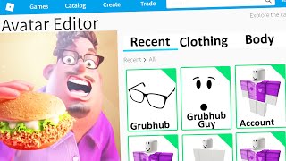 MAKING GRUBHUB GUY a ROBLOX ACCOUNT Grubhub Commercial Meme [upl. by Acinorej]