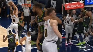 Russell Westbrook tries to fight Rudy Gobert after Christian Braun dunked on Rudy 🫢 [upl. by Benson]