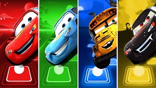 Lightning Mcqueen 🆚 Dinoco Mcqueen 🆚 Miss Fritter 🆚 Evil Mcqueen in Tiles Hop EDM Rush🎶 [upl. by Vierno]