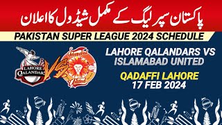 PSL 2024  PSL 2024 complete Schedule Date Time amp Venue  PSL 9 Schedule  Ad sports [upl. by Ennayelsel]