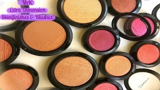 MAC Extra Dimension Skinfinish  Blushes HAUL ALL SHADES [upl. by Nahij121]