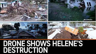 Drone Footage Shows Hurricane Helenes Destruction [upl. by Kellby]