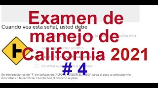 Examen de manejo de California 2021  EXAMEN DE MANEJO ESCRITO EN ESPAÑOL 2021 DMV 4 [upl. by Shaughn275]