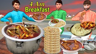 4 AM Mutton Paya Roti NonVeg Breakfast Street Food Hindi Kahaniya Hindi Moral Stories Comedy Video [upl. by Sirrad362]