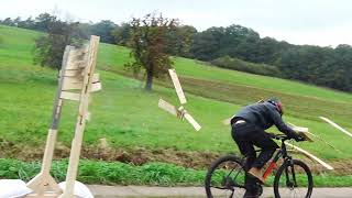 Mountain Bike vs Flaming Boards [upl. by Horne]