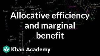 Allocative efficiency and marginal benefit  Microeconomics  Khan Academy [upl. by Ahtan]