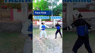 Taekwondo Training  Taekwondo Face Kick shorts [upl. by Ymorej]