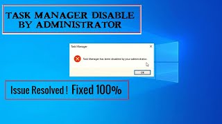 Task Manager Has Been Disabled By Your Administrator  Resolved  Fixed 100  Windows 10 [upl. by Daney]