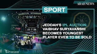 Jeddah’s IPL auction Vaibhav Suryavanshi becomes youngest player ever to be sold  Arab News [upl. by Adehsor]