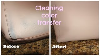 EASIEST way to Clean Color Transfer Off Saffiano Leather [upl. by Nortna]