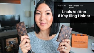 LOUIS VUITTON 6 KEY HOLDER  FIRST IMPRESSIONS amp HACKS large keysremotes [upl. by Adnarom817]