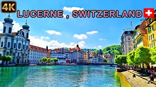 Lucerne Switzerland  Walking tour 4K  Exploring the Heart of Switzerland [upl. by Nas]