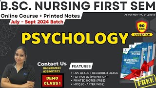 DEMO CLASS 1 I UNIT 1 I INTRODUCTION TO PSYCHOLOGY I PSYCHOLOGY B Sc NURSING 1ST SEM [upl. by Arayt175]