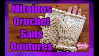 DIY Mitaines En Crochet Pour Débutantes  Crochet Fingerless Mittens For Beginners [upl. by Hoem]