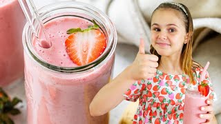 STRAWBERRY BANANA SMOOTHIE  just 4ingredients [upl. by Rebecca]