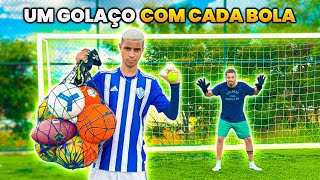 MARCANDO UM INCRÍVEL GOLAÇO COM CADA TIPO DE BOLA [upl. by Ynhoj]