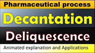 Decantation  Deliquescence  Pharmaceutical process  definition and applications  animation [upl. by Eninahs]