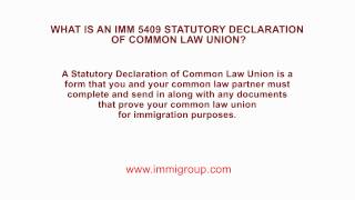 What is an IMM 5409 Statutory Declaration of Common Law Union [upl. by Eissalc]