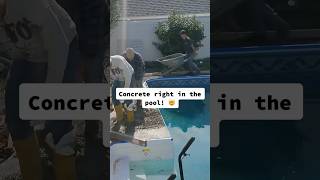 CONCRETE Spills in POOL Is this pool RUINED shorts poolbuilder failsvideo [upl. by Ynnavoj534]