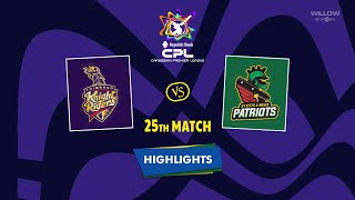 Highlights 25th Match Trinbago Knight Riders vs St Kitts and Nevis Patriots [upl. by Annitsirhc]