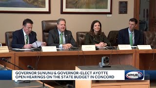 Governor Sununu amp Governorelect Ayotte open hearings on the state budget in Concord [upl. by Anibas]