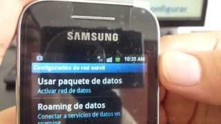 como permitir uso de datos en el celular android samsung galaxy Y S5360 español Full HD [upl. by Tifanie]