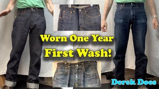 Denim Worn One Year gets their First Wash [upl. by Derrik]