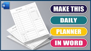 How to make a DAILY PLANNER in WORD  Microsoft Word Tutorials [upl. by Shaw]