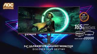 New AOC CU34G3S 34quot Ultra wide Gaming Monitor [upl. by Dlonyer679]