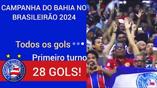 Campanha do Bahia no primeiro turno do Brasileirão 2024 Todos os 28 gols [upl. by Orelia898]