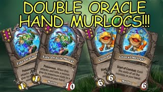 Level 7 HAND MURLOCS With Double ORACLE  Hearthstone Battlegrounds [upl. by Larine]