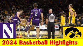 Northwestern vs Iowa Basketball Game Highlights 12 3 2024 [upl. by Atiloj17]