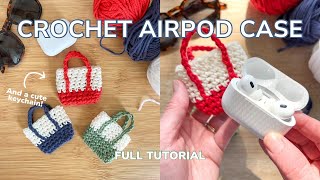 Crochet AirPod Case Tutorial amp Pattern  Makes a great keychain too [upl. by Finzer]