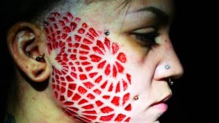 Rubys Scarifiction Process Healed Images at End Trypophobia [upl. by Ihc]