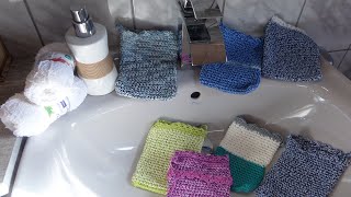 DIY 4 x Waschhandschuhe  Waschlappen PeelingHäkeln LEICHT GEMACHT  Teil 1 [upl. by Anaitat272]