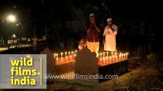 Muslim boy putting incense sticks on his relatives grave  Shabebarat [upl. by Eahsan]