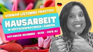 German Listening Practice  Hausarbeit  Aufräumen  Putzen  Housework GCSE amp CEFR A2  Activities [upl. by Inail843]