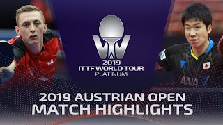 Liam Pitchford vs Jun Mizutani  2019 ITTF Austrian Open Highlights R32 [upl. by Farika]