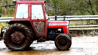 MasseyFerguson 250 Scraping Yard  plus MF 135 Helps [upl. by Notyap483]