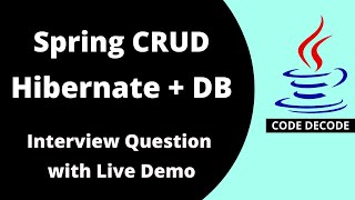 Spring Boot CRUD Example  HibernateJPA  MySql  Spring Boot Interview Questions Live Demo [upl. by Maridel]