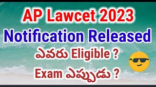 AP Lawcet 2023Notification [upl. by Ardekan602]